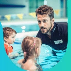 swim instructor teaching