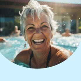 swim instructor teaching